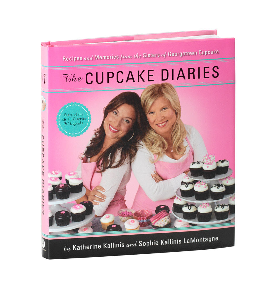 “The Cupcake Diaries” cookbook with cupcake display on the cover