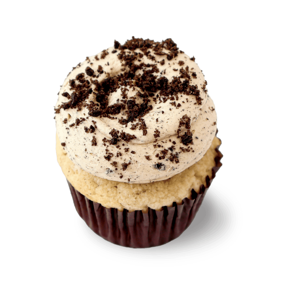 Coffee cookies and cream cheesecake cupcake with Oreo topping