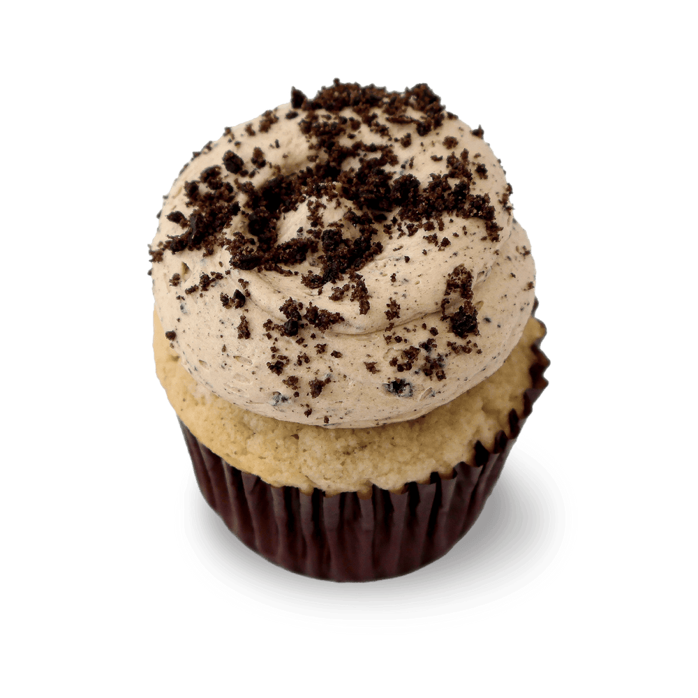 Cookies and cream cupcake with coffee buttercream and crumbs