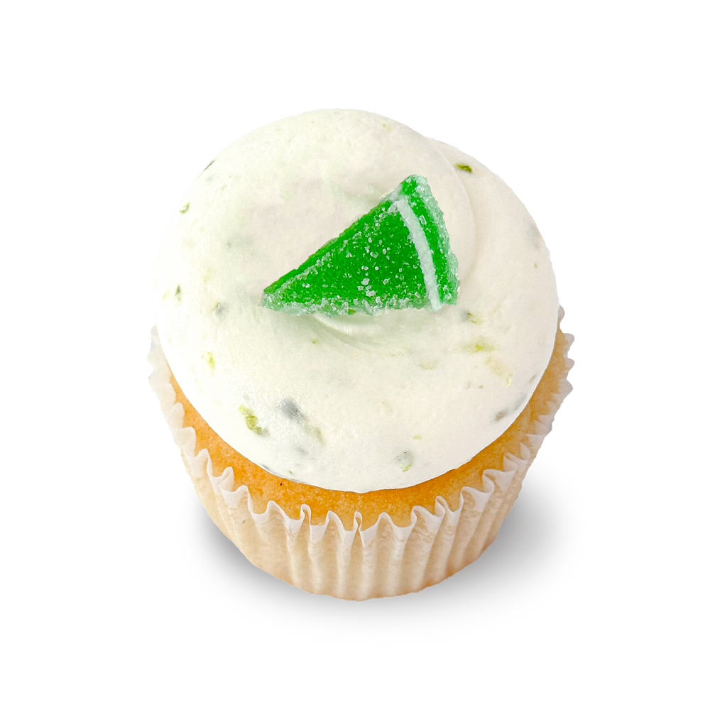 Key lime cupcake with lime slice topping