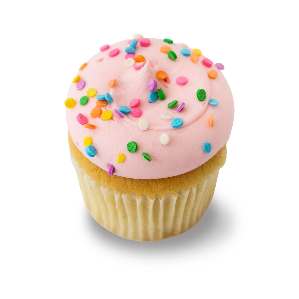 Mint cupcake with crushed cookie crumbs