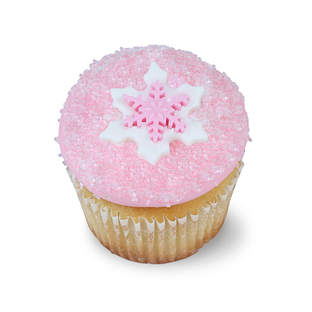 Vanilla cupcake with snowflake decoration