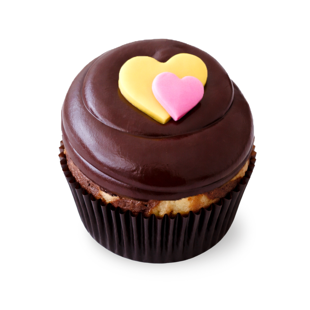 Marble brownie cheesecake cupcake with hearts