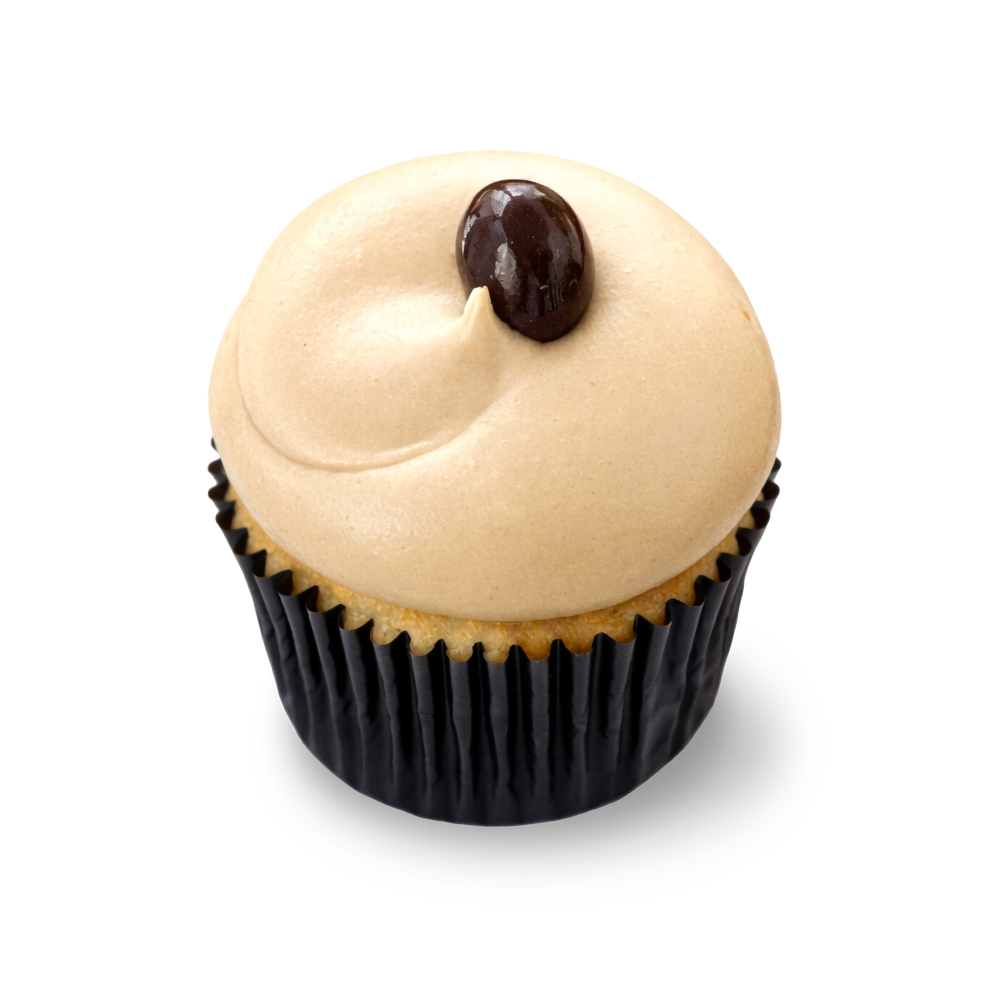 Mocha cheesecake cupcake with espresso bean
