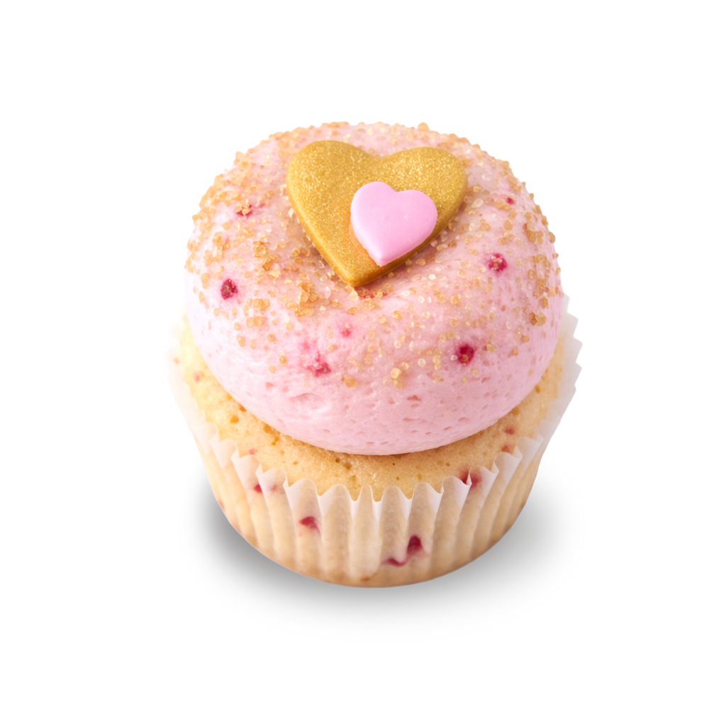 Raspberry lemonade cupcake with double heart