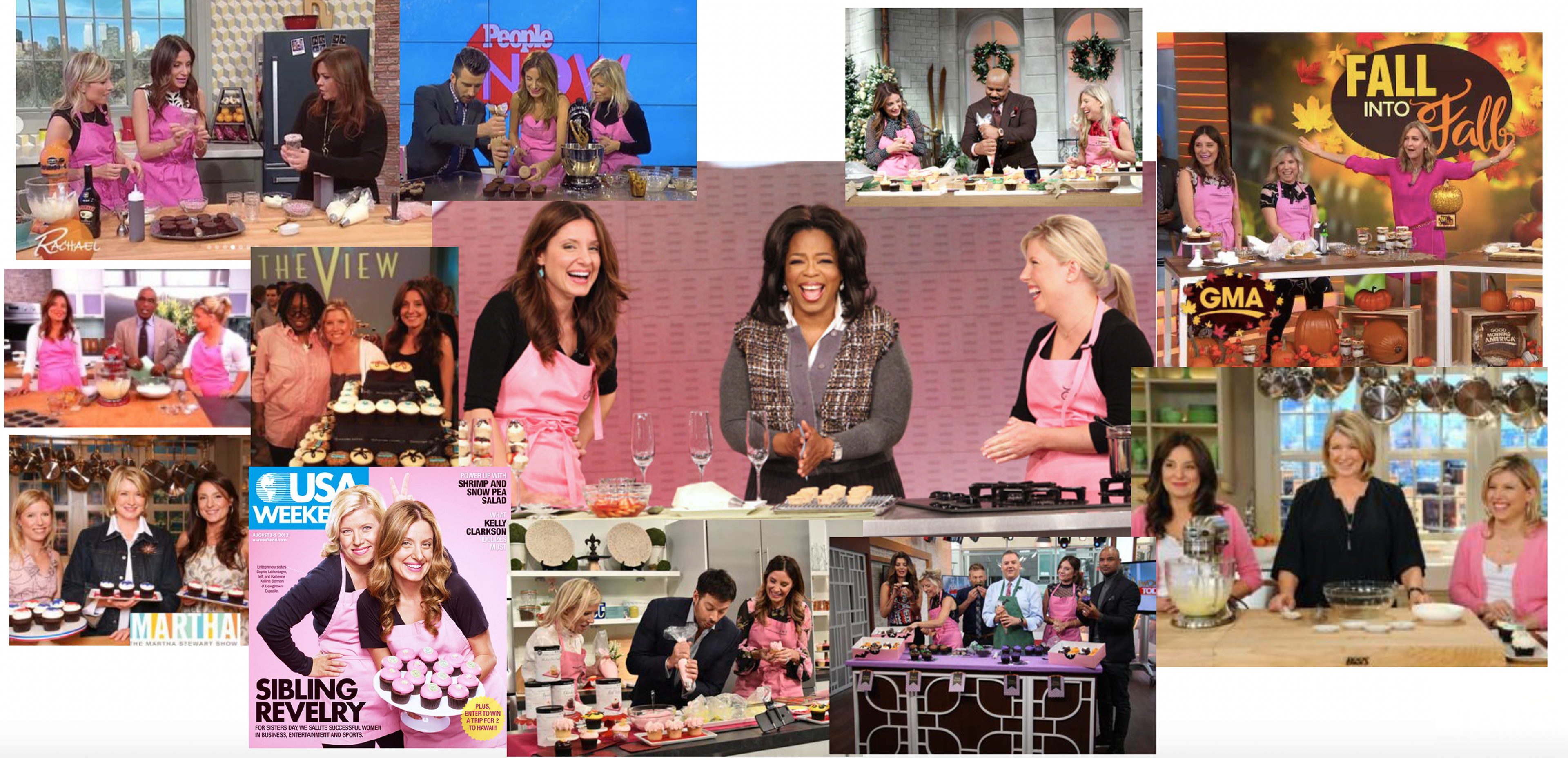 Collage of Georgetown Cupcake appearances on television shows and media outlets