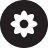 Flower icon in a circular black background