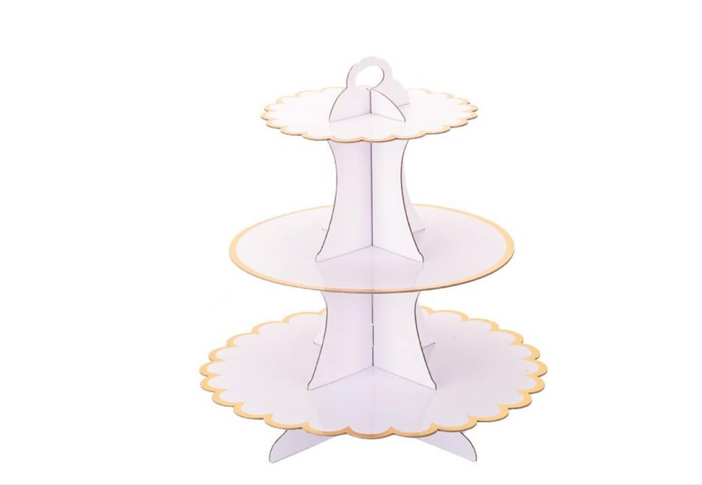 White multi-tier cupcake stand