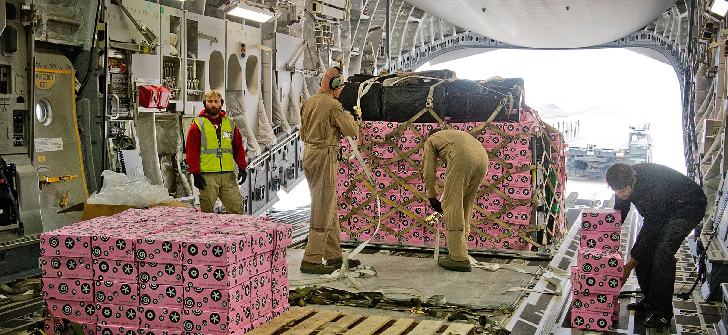 Georgetown Cupcake products being loaded for air delivery