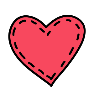 Illustration of a stitched heart icon